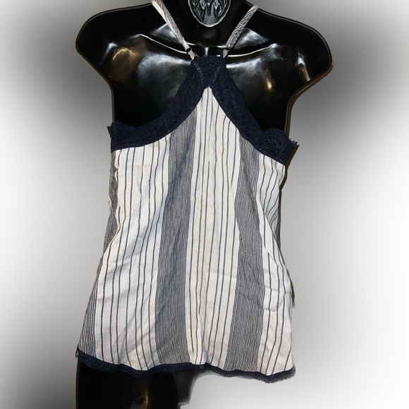Lovestitch pinstripe camisole with lace, size small - Picture 2 of 7